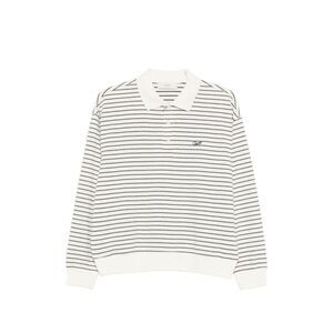 DUNST Striped Long Sleeve Polo Shirt Women IVORY T-Shirts & Tops